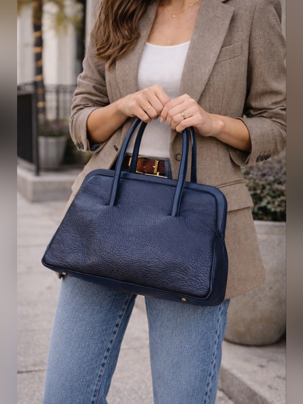 Mid Century Vintage Saber Leather Bag